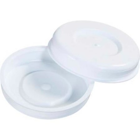 THE PACKAGING WHOLESALERS Plastic End Caps, 2" Dia., White, 100/Pack MTCAP2